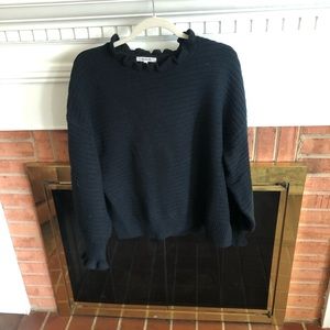 Black madewell ruffle neck sweater